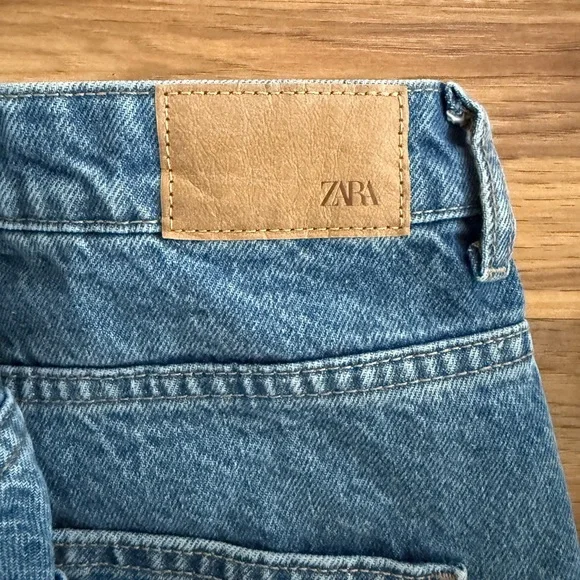 Zara Blue Wide Leg Flare Jeans - Picture 3 of 4